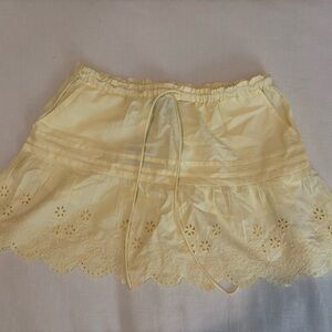 Damson Madder Yellow Lace Trim Mini Skirt